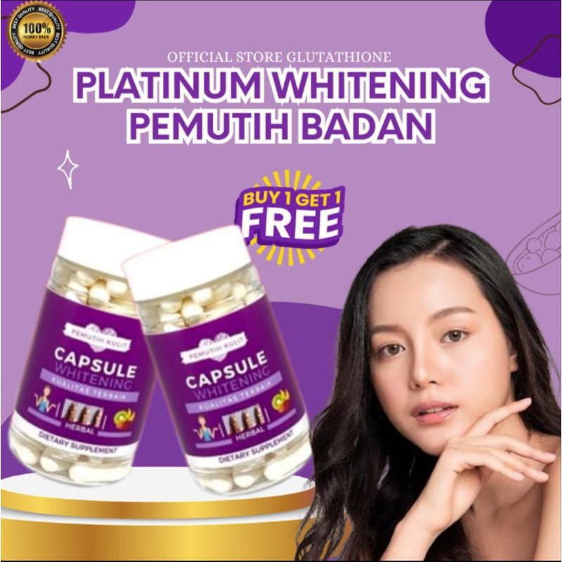 PLATINUM WHITENING PEMUTIH BADAN - KOLAGEN PEMUTIH WAJAH DAN SELURUH TUBUH PERMANEN 100% ORIGINAL BP