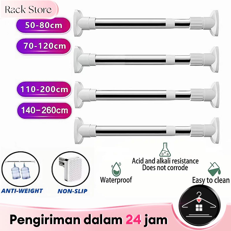 Tiang Gorden Fleksibel Tiang Pipa Tongkat Stainless Steel Fleksibel Tiang Jemuran Baju Gantungan Tia