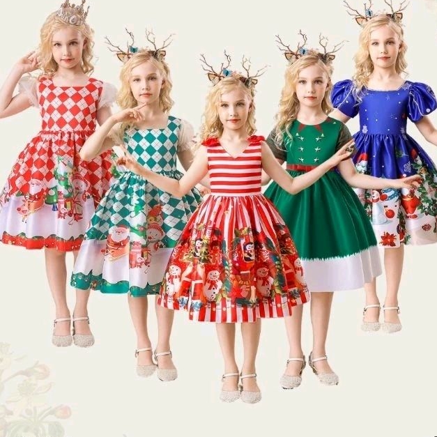 2-13Y / DRESS NATAL REMAJA CEWEK PEREMPUAN / GAUN NATAL ANAK / DREES NATAL ANAK PREMIUM / GAUN NATAL