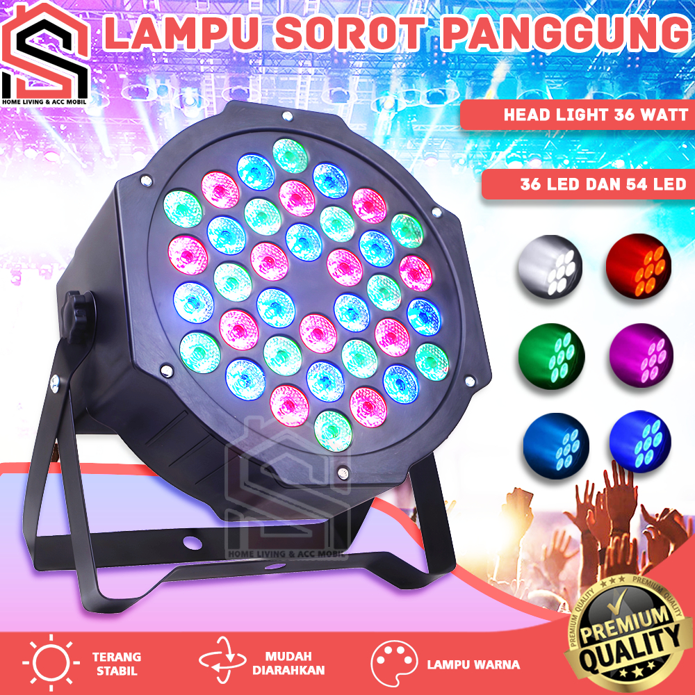Lampu Sorot LED Panggung Terang Warna Warni 18 / 36 / 54 - Lampu Panggung Sorot LED Highquality