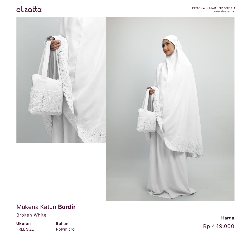 Mukena Dewasa Elzatta Katun Bordir