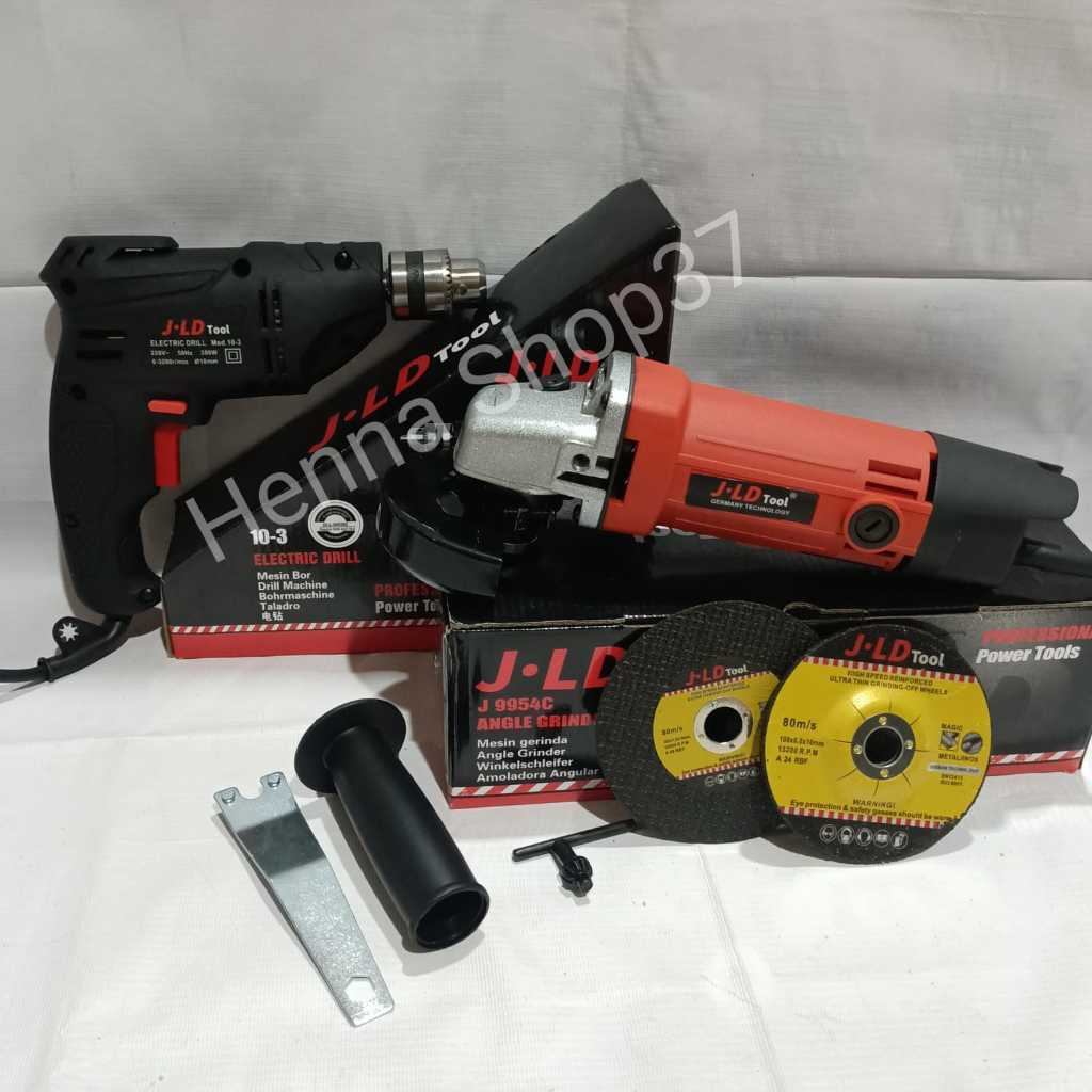Paket mesin bor listrik JLD J10-3 mesin gerinda listrik jld J9954 bor tangan gerinda tangan .. svr