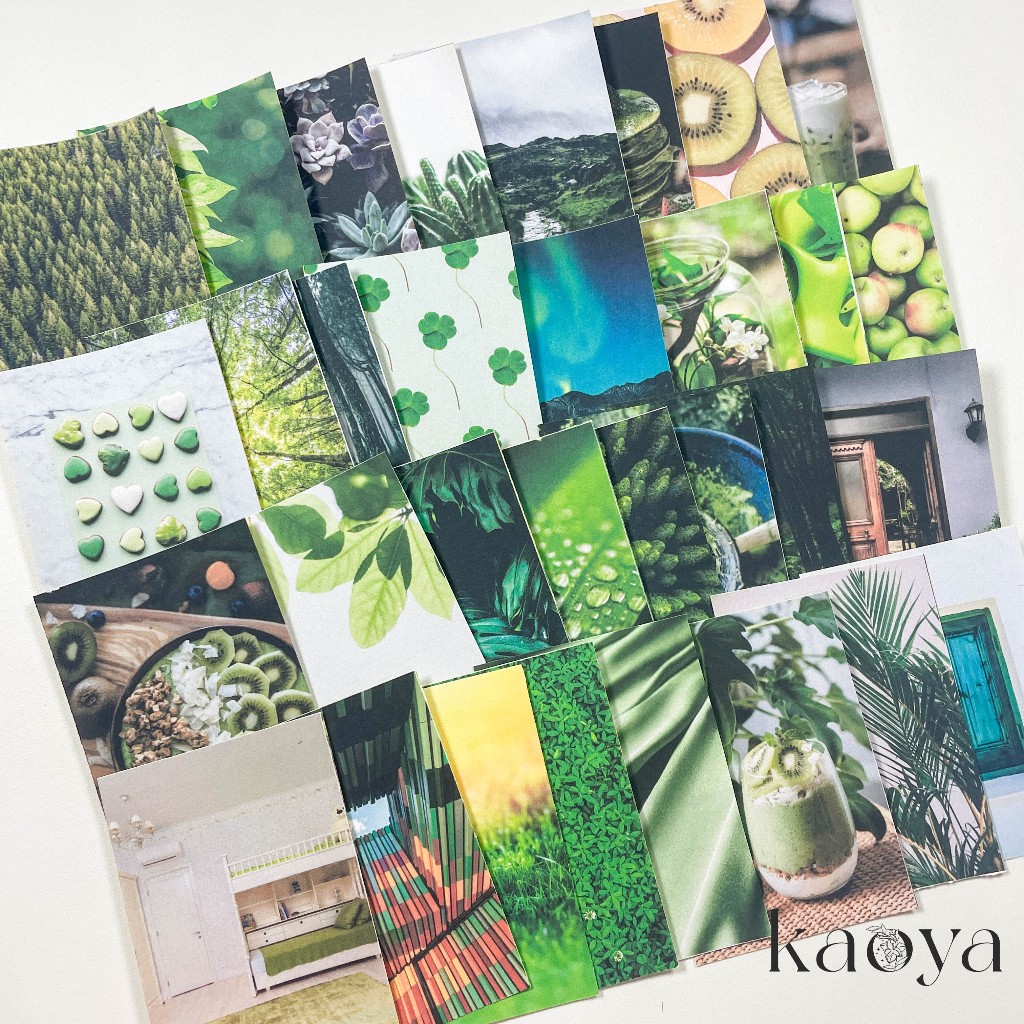 

32pcs Sticker Deco: Green Theme Stiker Dekorasi Tema Warna Hijau Jurnal Journal Journaling Bujo Scrapbooking