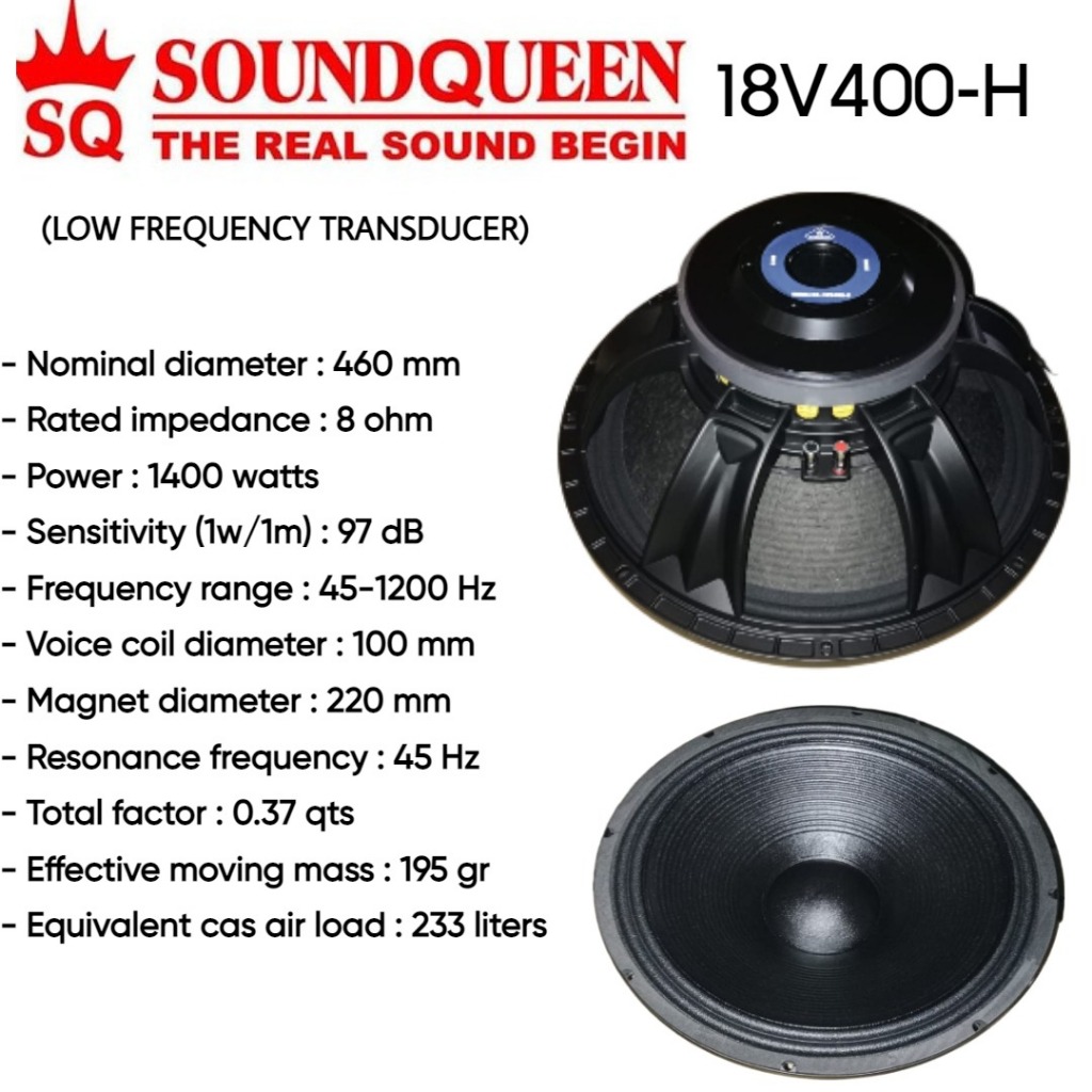 Speaker Soundqueen 18 Inch SQ 18V400-H Original