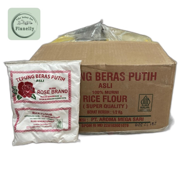 

1dus = 20 x 500gr Rose Brand Tepung beras putih