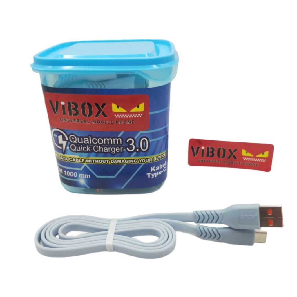 (isi 15pc) Vibox QCM-1000 Kabel Data Type-C Qualcomm Quick Charger QC3.0 Daya 80W Universal For android Smartphone Bluetooth Speaker BT TWS Terlaris Smoll