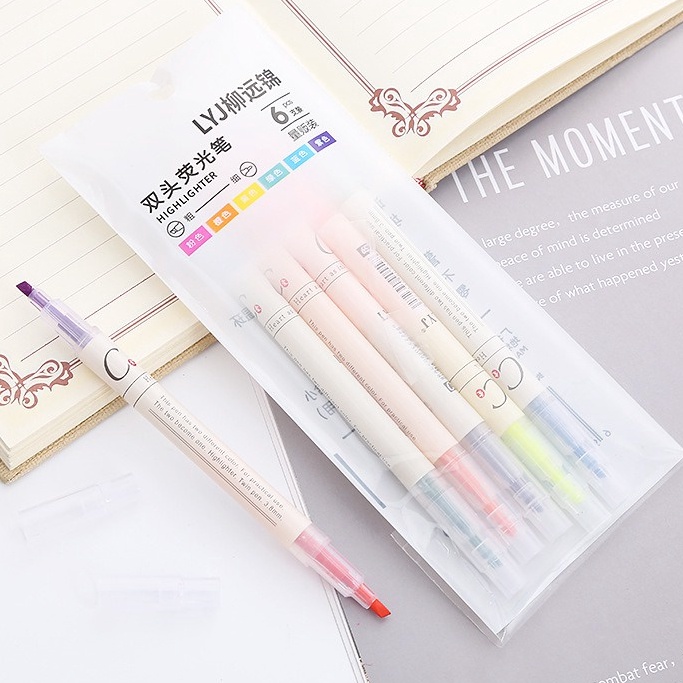 

Terbaru 6 pcs 12 Warna Stabilo Pen Highlighter Dua Sisi OSM-ST0052 isi 6