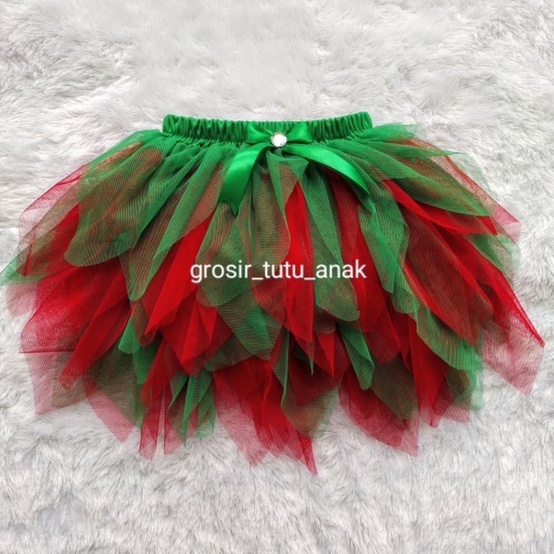 Rok Tutu Jarum Hijau Merah Tile Polos| Rok Anak | Rok Tutu Bayi | Rok Tutu Korea | Rok Tutu Skirt | 