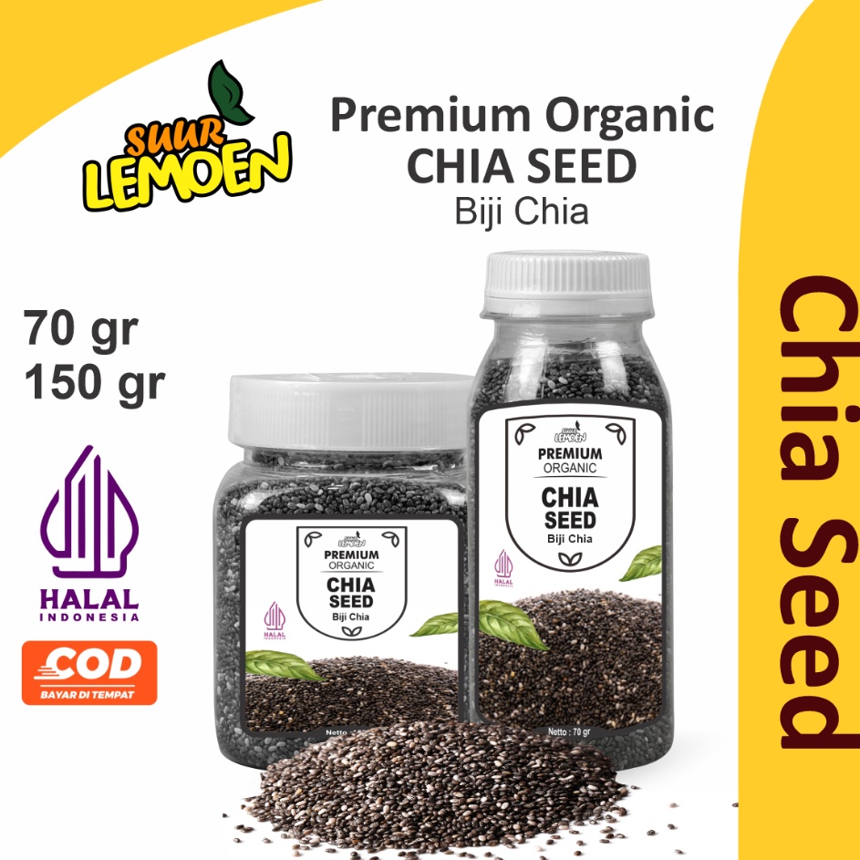 

[KODE SQLNO] Biji Chia Seedanik 150 gram / Black Chia Seed Premium Untuk Diet