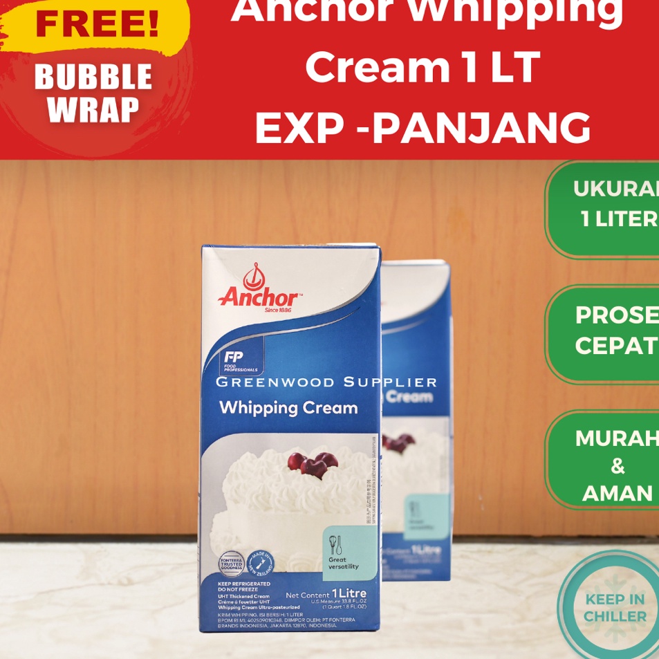 

[KODE ZEPZO] Anchor Whipping Cream / Whip Cream / Anchor Whip Cream - 1LT