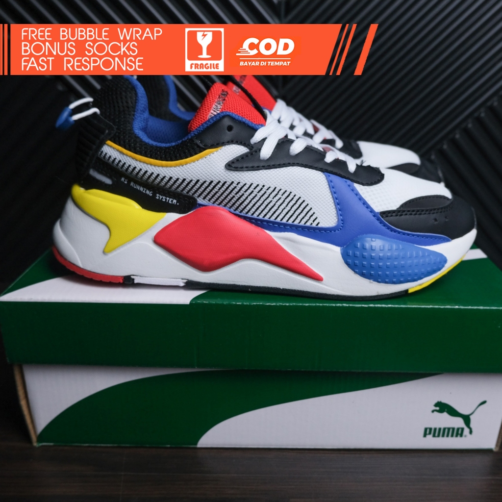 Puma RS-X Toys White Multicolor Sepatu Pria Running Shoes Puma Putih Multicolor Real Pic