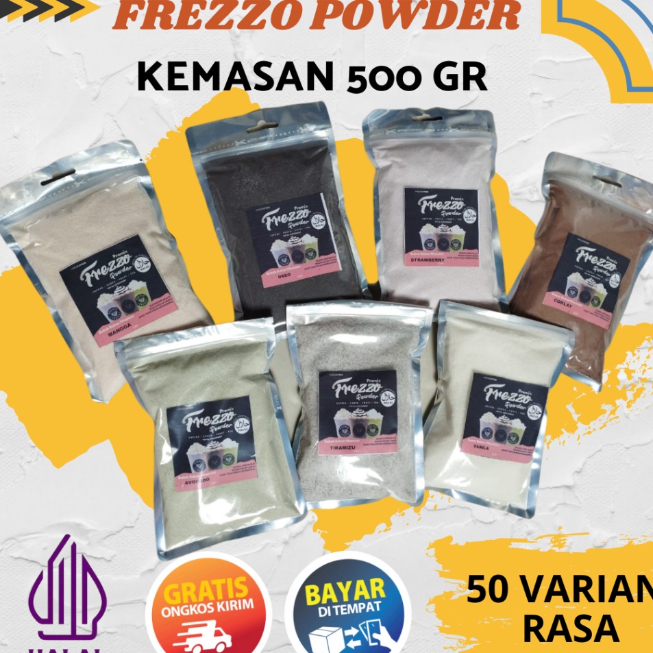 

[KODE 6PPEZ] Repack Frezzo Powder Drink 500 gr | kemasan 1/2 Kg | 500g Bubuk Minuman Rasa Bubuk Minuman Kekinian Bubuk Cappucino BOBA Jawa Tengah