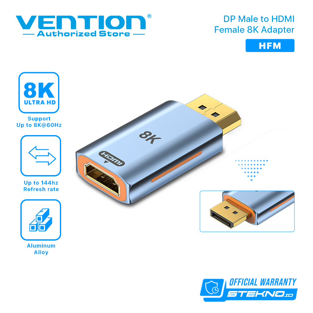 Vention DP Male to HDMI Female 8K Adapter Converter Gray Alumunium Alloy Type