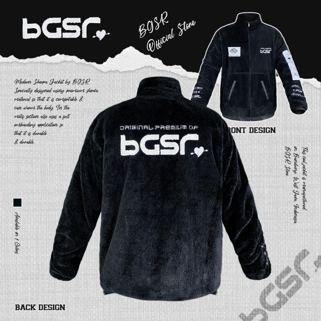 Jaket Sherva Bulu BGSR Modern Jacket Sherpa Pria Wanita Tebal