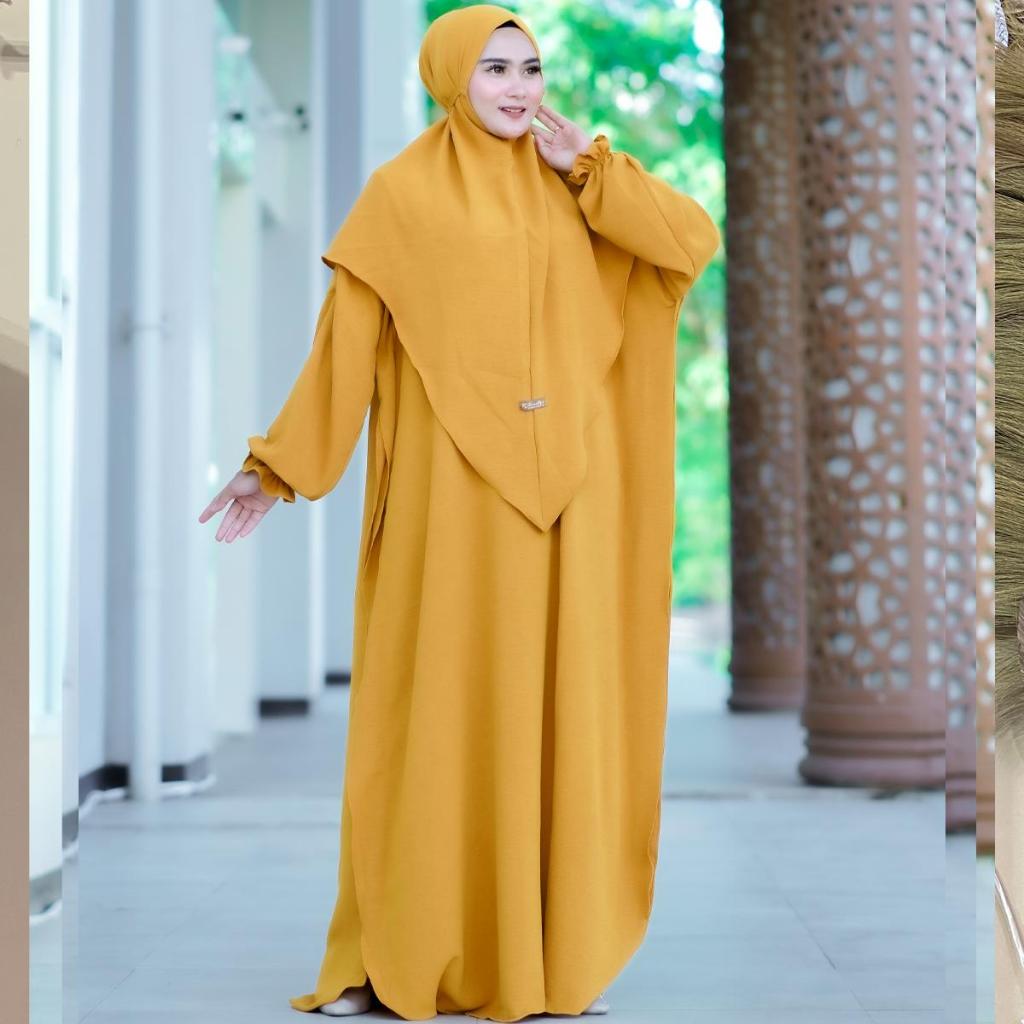 SET GAMIS KAFTAN BERGO BAHAN AIRFLOW CRINKLE PREMIUM