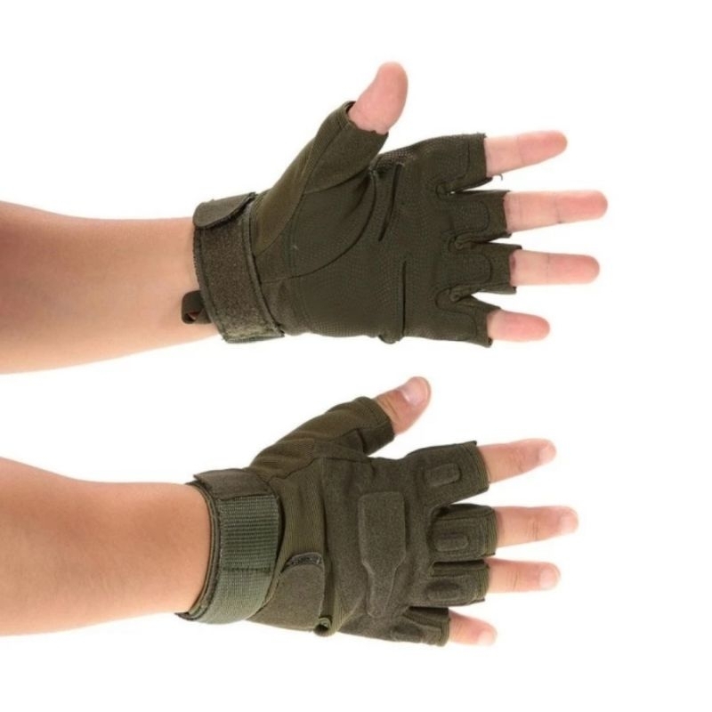 sarung tangan motor militer tactical half glove tactical army black