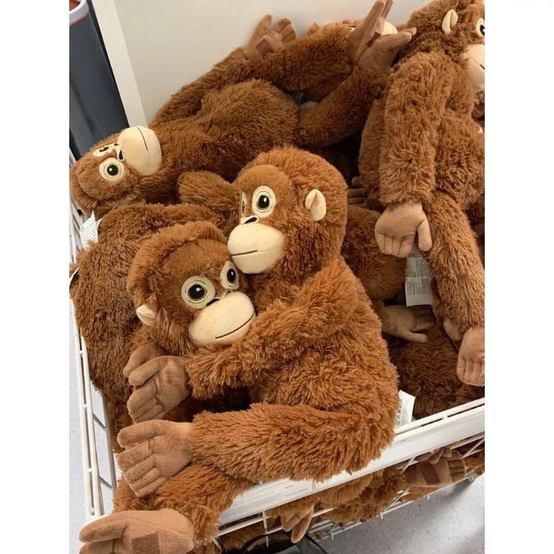 Boneka monkey Boneka orang utan Boneka monyet Bahan Halus bahan rasfur