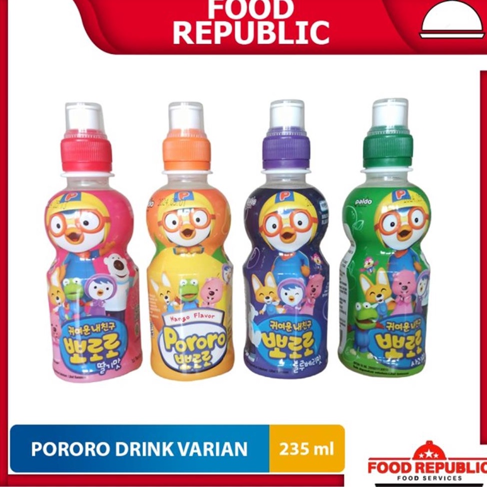 

[✫Q47\] Pororo Drink Minuman Anak 235 ml Strawberry Mangga Blueberry Apel Halal Ayo Beli