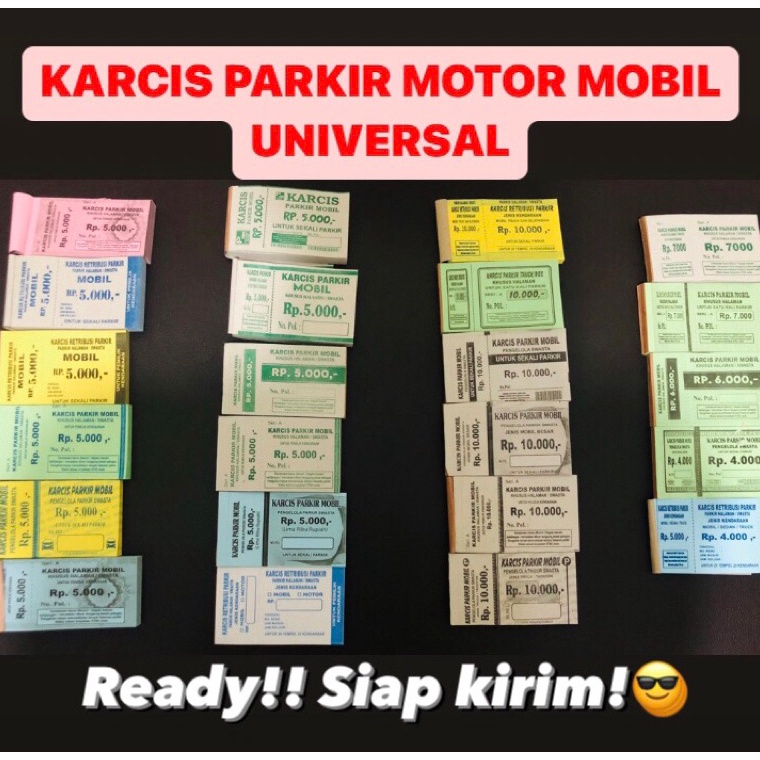 

[KODE PRODUK 67HNP9134] KARCIS PARKIR MOTOR MOBIL UNIVERSAL KES WARNA