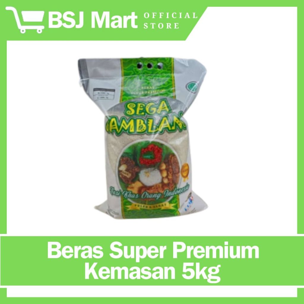 

BSJ Mart - Beras Super Premium Sega Jamblang Isi 5kg, Putih, Bersih, Pulen, Murah dan Berkualitas