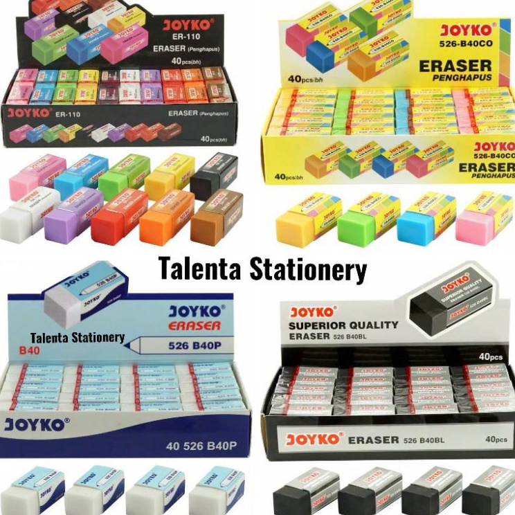 

Ready Penghapus Pensil Kecil Putih / Hitam / Warna Grosir 40 Pcs