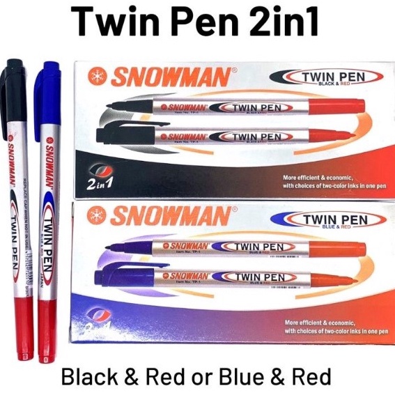 

Bestseller SPIDOL TWINPEN SNOWMAN 2 WARNA / PEN 2 SISI [LUSIN - 12 pcs]