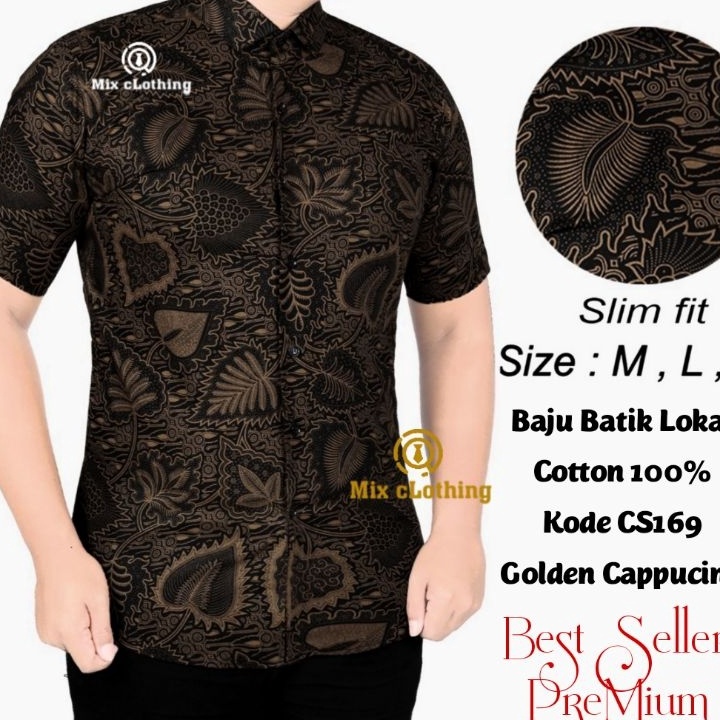 Terkini CBS 725 HEM KEMEJA BATIK PRIA SLIM FIT LENGAN PENDEK COLIN DION