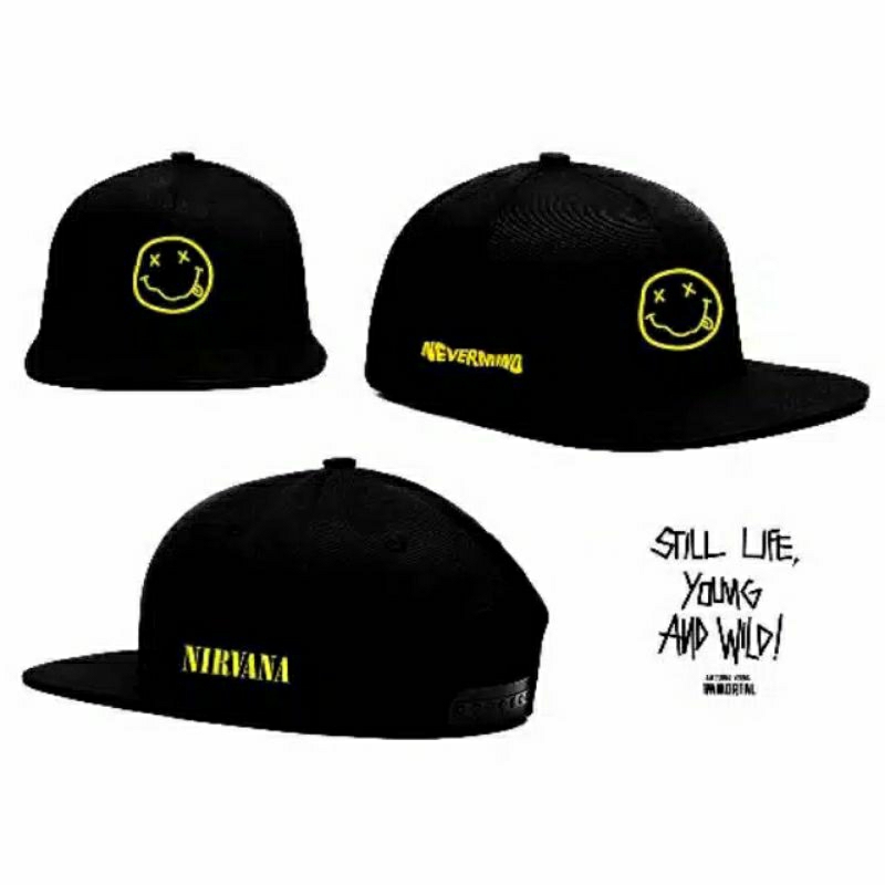 Topi snapback dewasa full bordir Nirvana