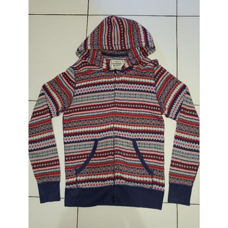 Zipper Hoodie Uniqlo Navajo Original Wash Size S