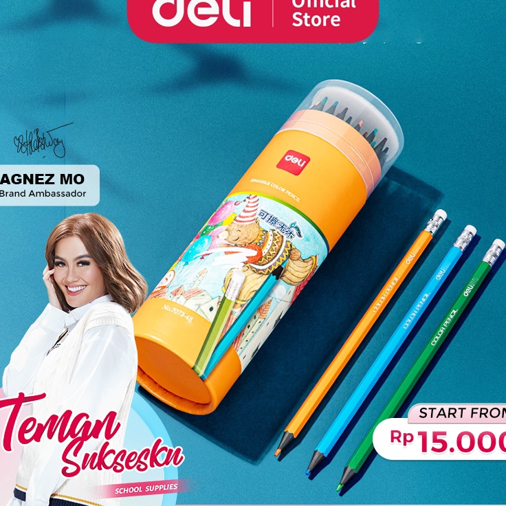 

✼Terlaris➨ Deli Erasable Colored Pencil / Pensil Warna dapat di hapus Warna Terang 7073 B55 ➻