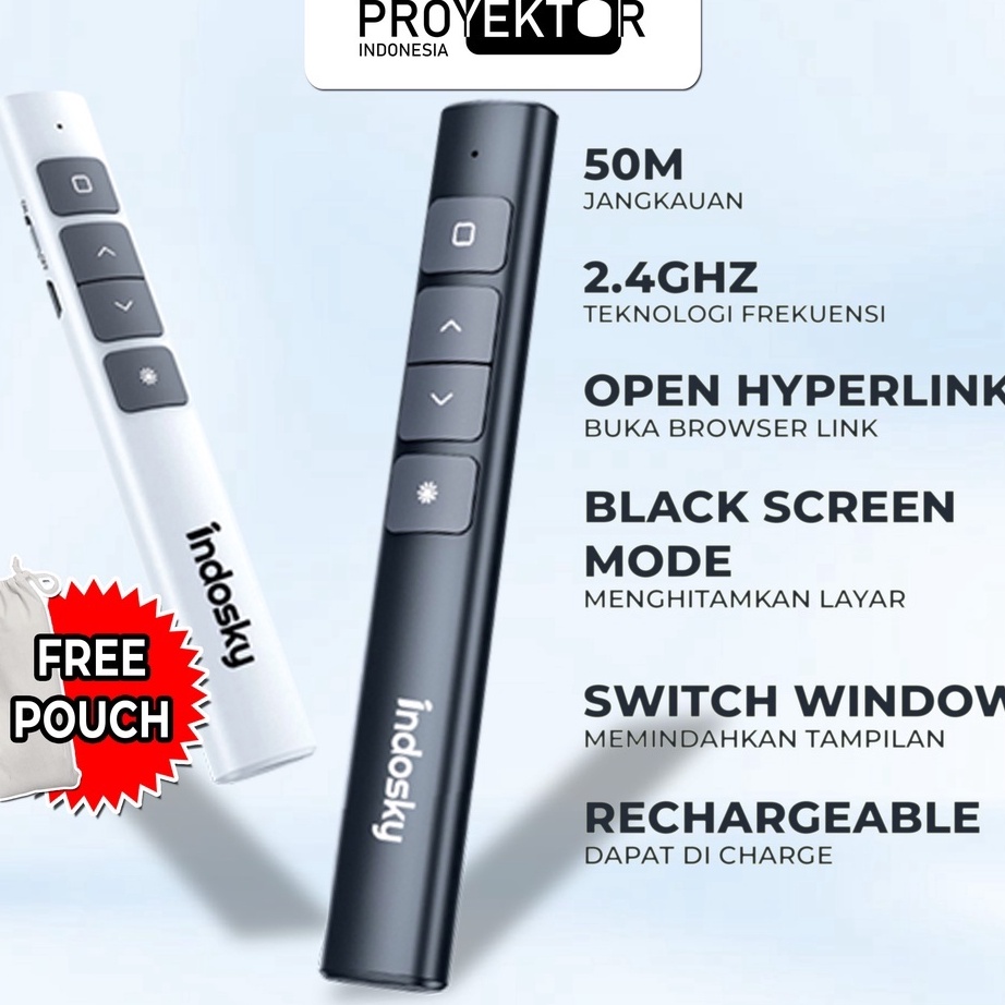 Diskon Pusat Proyektor Indonesia - Pointer Indosky Original | Pointer Presentasi | Presenter Laser P