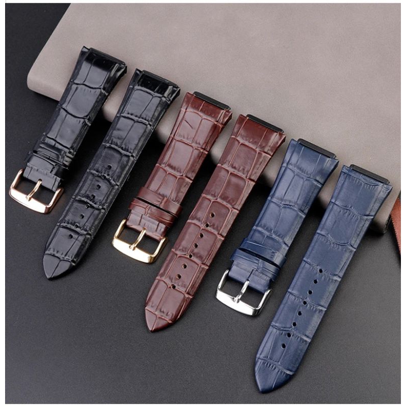 Strap Kulit Jam Tangan GUESS W0247G3 W0040G3 W0040G7 Hitam/Coklat/Biru 22mm