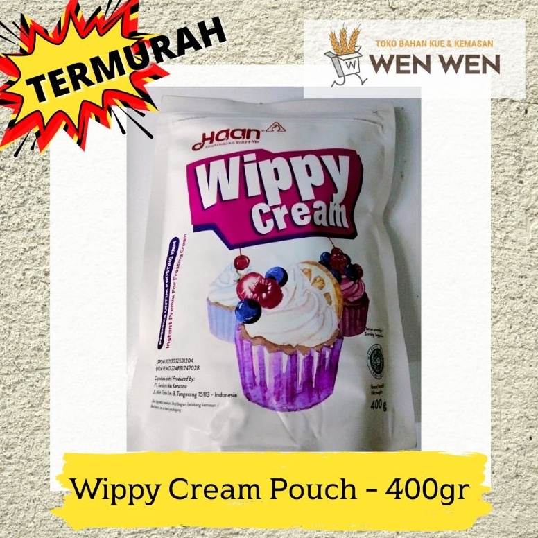 

[❀Q99➤] Wippy Cream Pouch Haan - 400gram Product Terkece