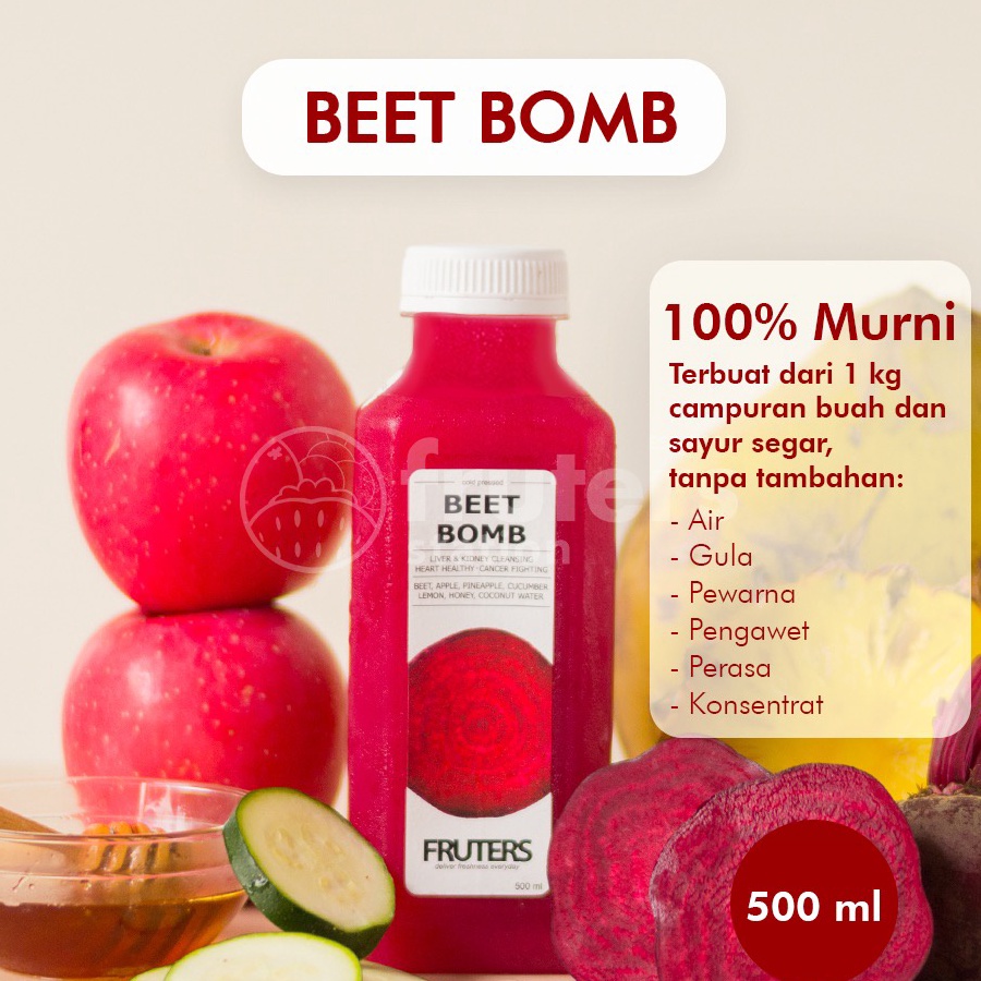 

Kirim Sekarang Cold Pressed Juice 100% Murni Jus Sehat Detox Langsing 500ml BEET BOMB Fruters Station Laris