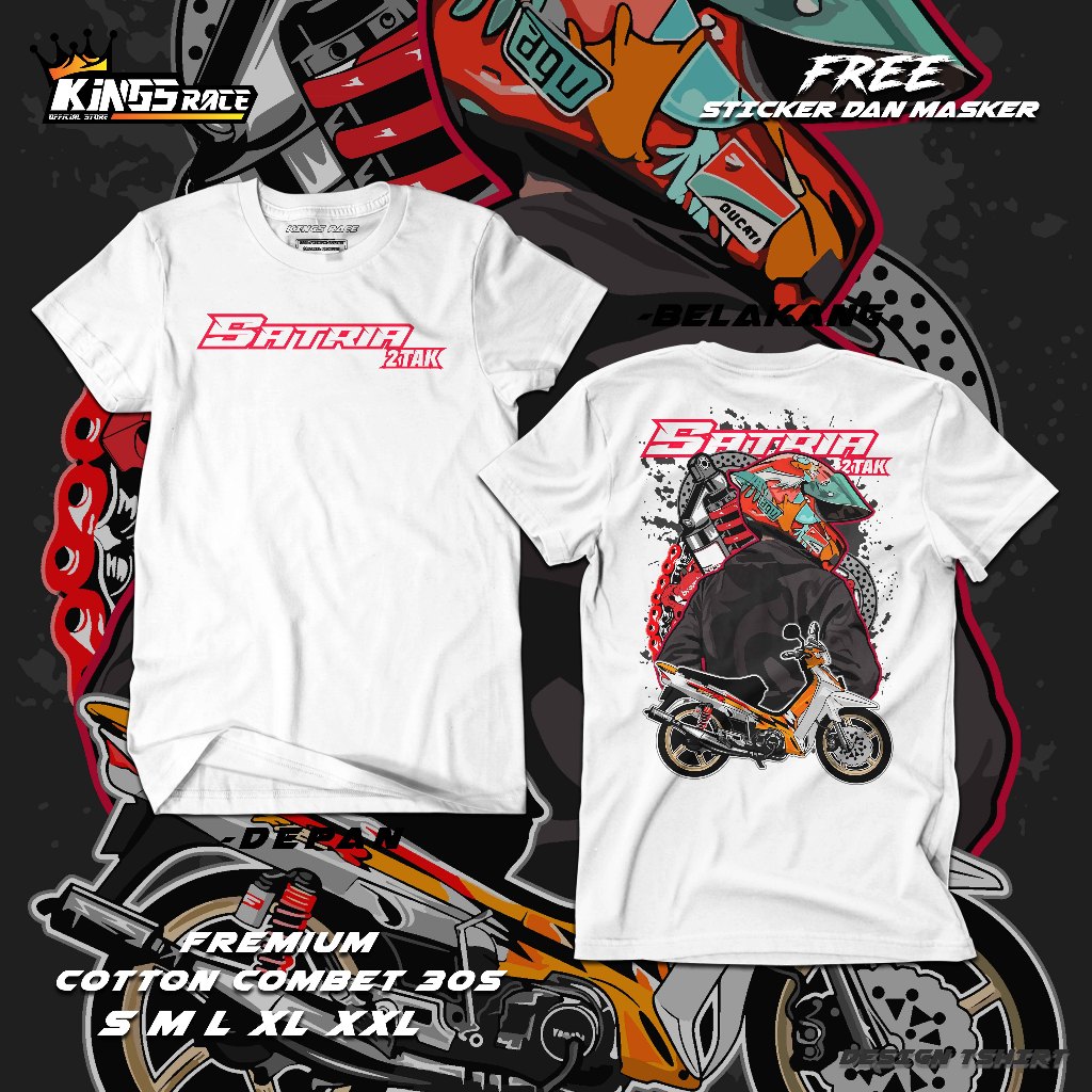 Kaos Satria 2 Tak | Kaos Motor Dua Stroke | Kaos Racing Sunmoori | King Race