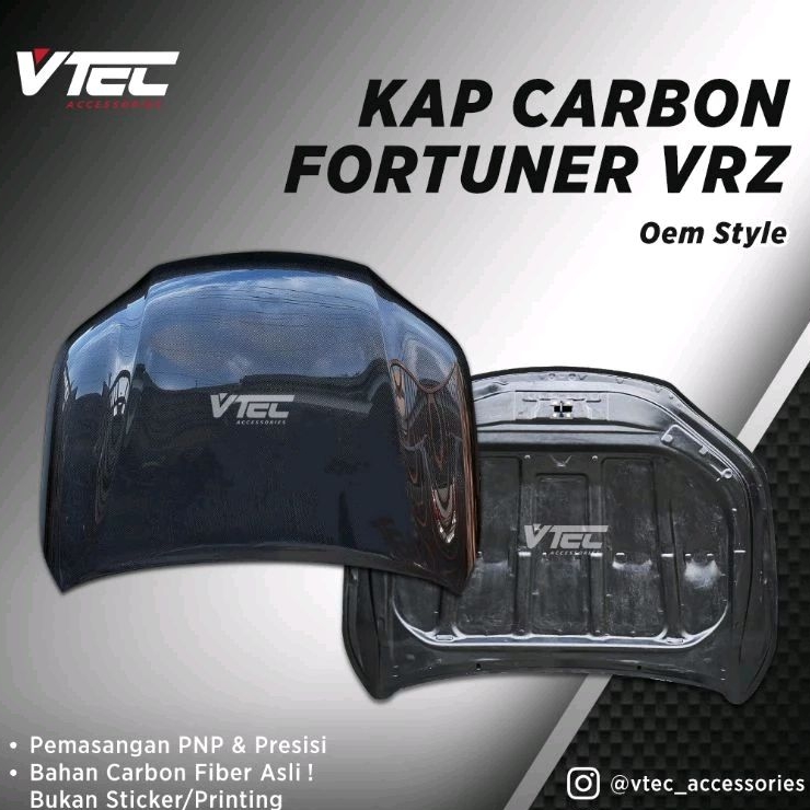 Kap Mesin Carbon Fortuner VRZ Oem Style