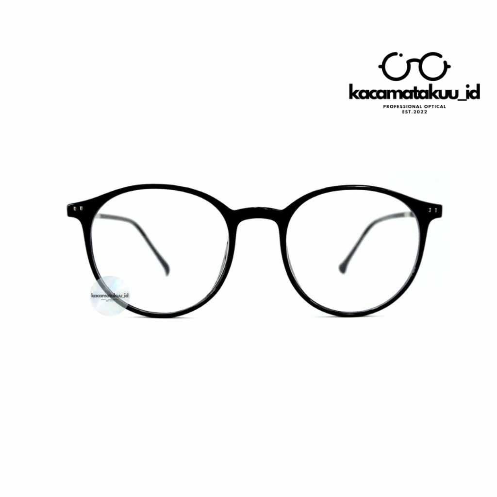 KACAMATAKUU_ID | Kacamata Frame Bulat Plastik Unisex 2126
