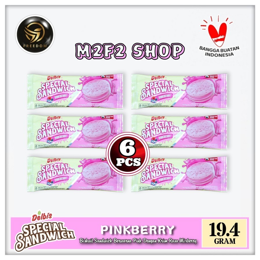 

Delbis Special Sandwich Pinkberry Mixberry Sachet - 19,4 gr (Kemasan 6 Pcs)