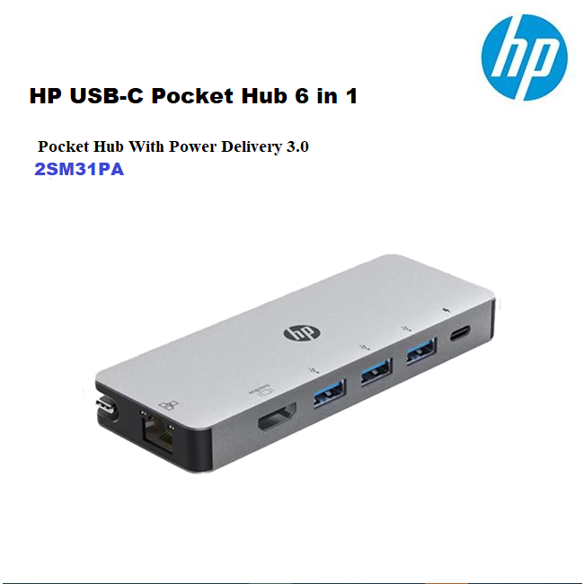 Hub Docking Station HP USB C 6 in 1 Thunderbolt 3 2SM31PA Original