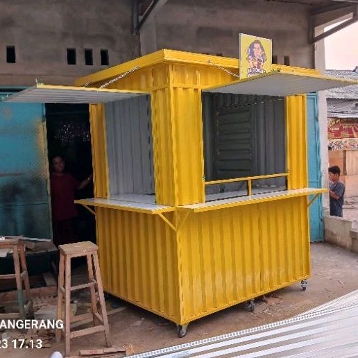 booth semi container 6 roda grobak usaha booth container rombong usaha