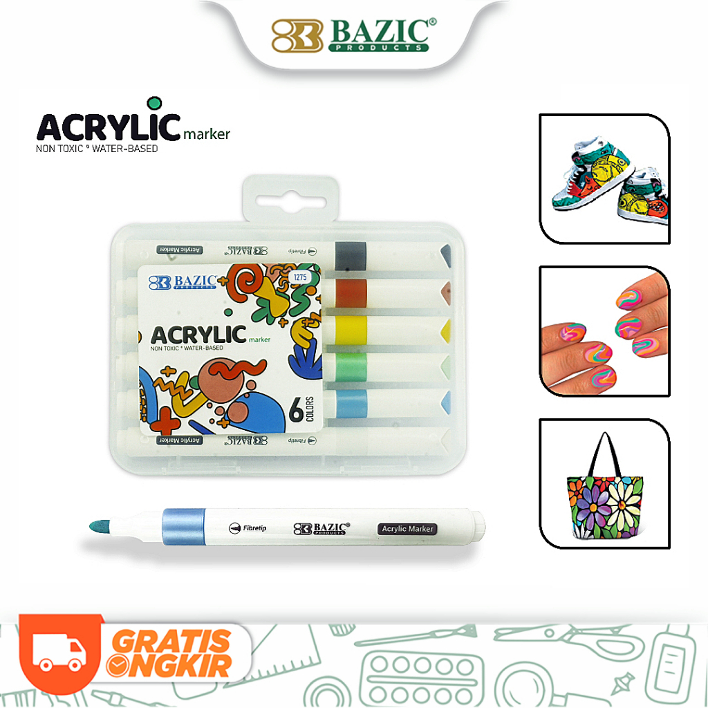 

Bazic Acrylic Marker 6 Color - Spidol Akrilik