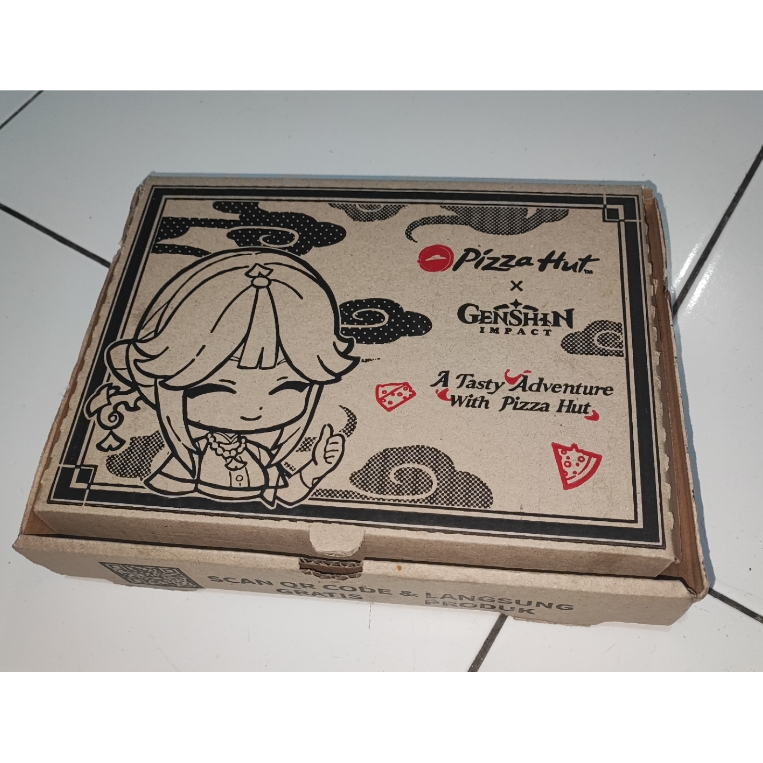Kotak kemasan event PizzahutxGenshinImpact