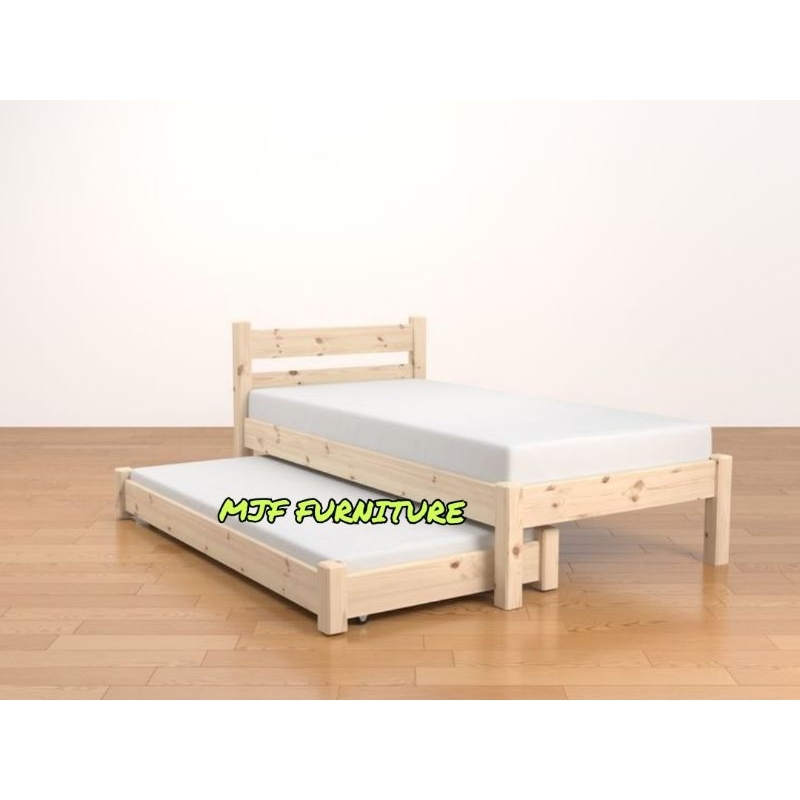 Tempat tidur Sorong/Ranjang kayu Sorong/Ranjang tingkat/Dipan kayu Sorong No 4/Tempat tidur anak sor