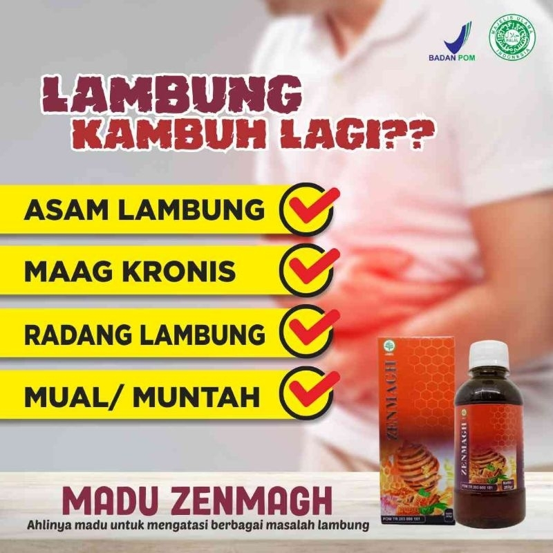 Madu Lambung ZENMAGH Mengatasi Asam Lambung Maag Kronis 280 gr