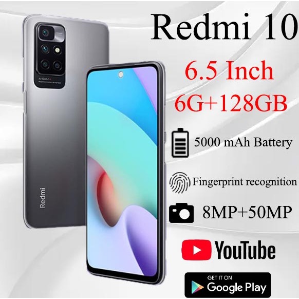 XIAOMI REDMI 10 RAM 6G/128GB 6.5 inch 5000mAh Handphone Second