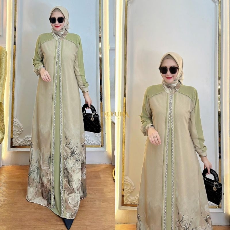 COD Gamis Terbaru Bestseller Termurah ORI by Deyura Premium/Gamis Jumbo/Nabila set Hijab