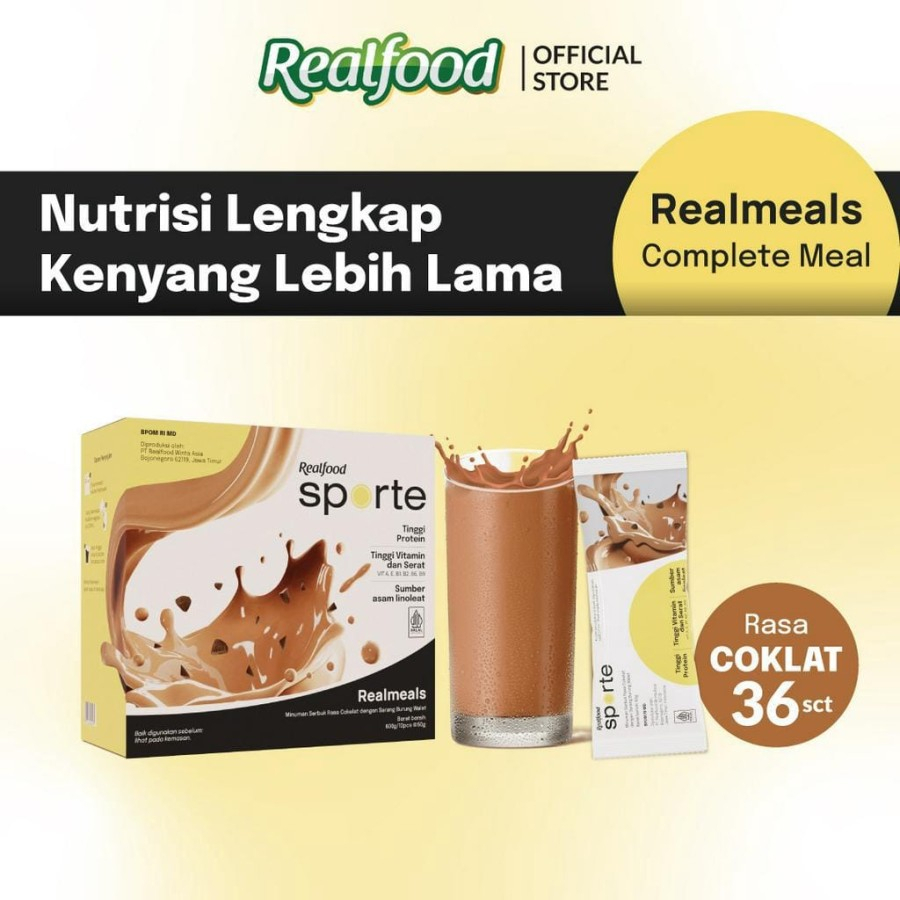 

Realfood Sporte Realmeals Sereal Protein Bird’s Nest, 6 pcs - Cokelat, Meal Replacement