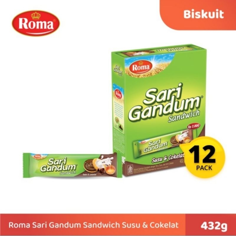 

Biskuit Sari Gandum Coklat 1 Pak isi 12 Pcs x 38,5 Gr