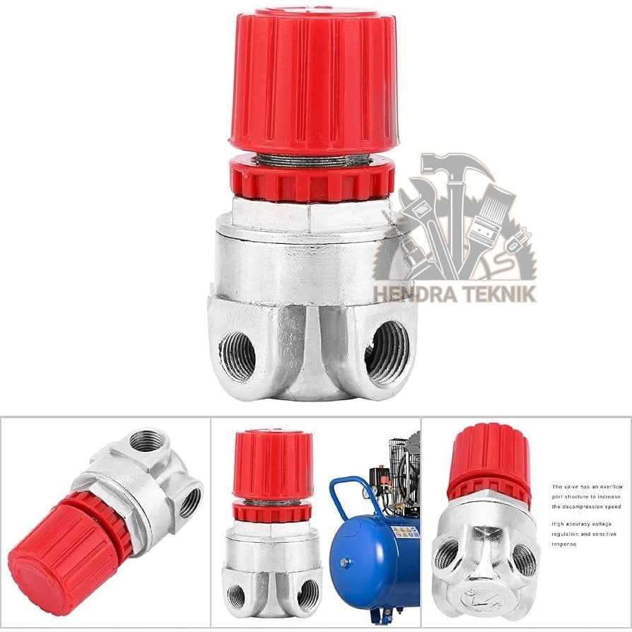 SPAREPART KOMPRESOR REGULATOR ANGIN LUBANG 4 REGULATOR COMPRESSOR KRAN PENGATUR UDARA