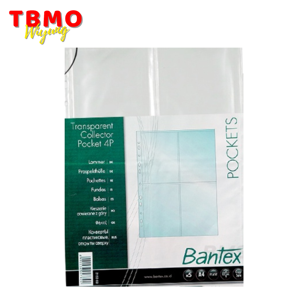 

TBMO Bantex Clear Sleeve Photocard Collector Pocket A4 4P 2153 08